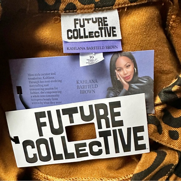 TARGET x Kahlana Barfield Brown Leopard Print LS Utility Denim A-Line Dress - Picture 14 of 15